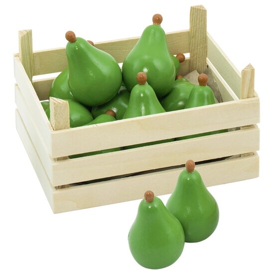 Houten opbergkrat met peren (10 delig)