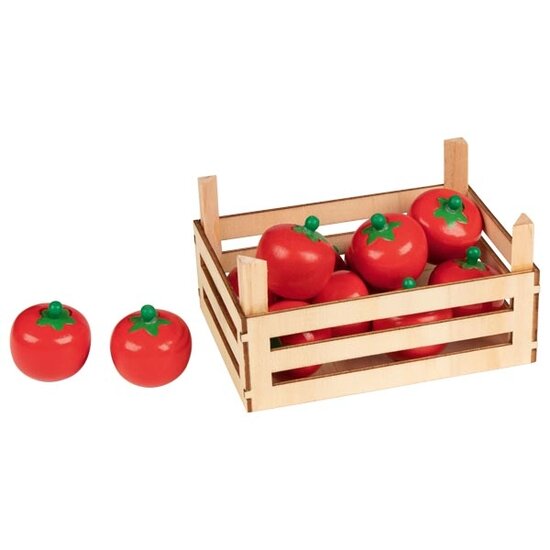 Houten opbergkrat met tomaten (10 delig)