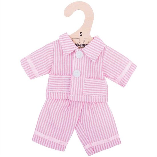 Kledingset 25 cm Roze gestreepte pyjama Small